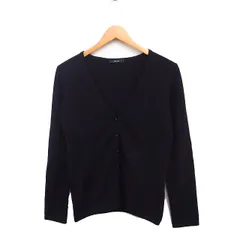 コムサイズム COMME CA ISM カシミヤ100％ Vネック カーディガン 無地 ニット M ブラック 黒 /FT29