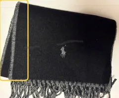 【送料無料】POLO RALPH LAURENポロラルフローレン右側部分の端 7mmほつれのため処分 PC0455Classic Reversible Scarfクラシックリバ―シブル マフラー 002 polo black/greyウールナイロンユニセックス