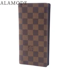 LOUIS VUITTON(ルイ・ヴィトン) ダミエ・エベヌ ポルトフォイユ・ブラザ ロングウォレット 二つ折り 2つ折り 長財布 小物 ダミエキャンバス ブラウン茶 ゴールド金具 N60017 メンズ 40802160961【中古】【アラモード】