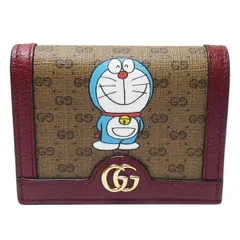 【中古Ａ】グッチ　GUCCI　ミニGGスプリーム　ドラえもんコラボ　二つ折財布　コンパクトウォレット　647788
