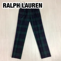 【未使用品】POLO BY RALPH LAUREN ポロバイラルフローレン ツータック スラックス 140cm ブラックウォッチ マドラスチェック ナイガイ 総丈101cm ウエスト65cm 股上23cm 股下79cm ワタリ23cm【デットストック品】