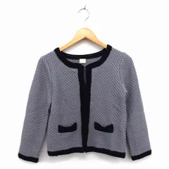 テチチ Te chichi カーディガン ニット ボートネック ウール リボン クロップド 長袖 M グレー /NT20