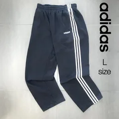 adidas アディダス　ロゴプリント　ジャージ スウェットパンツ　ブラック　L