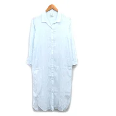 ジェラートピケ gelato pique ルームウェア シャツワンピース 長袖 コットン ストライプ F ライトブルー 水色 /KT33