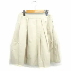 エムプルミエ ブラック M-Premier BLACK スカート フレア 膝下丈 薄手 無地 シンプル バックジップ 38 ベージュ 薄茶 /TT34