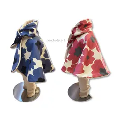 【ベビー用】長く着られる★リバーシブルポンチョ&マフラー