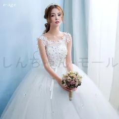 ウェディングドレス 安い 結婚式 花嫁 二次会 パーティードレス お花 フレンチスリーブ 編上げ レースアップ プリンセスライン ウエディン
