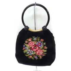 フェイラー FEILER 花柄 シュニール織り ハンドバッグ ブラック 黒 /FT3