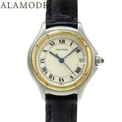 カルティエ パンテール クーガーSM 187906 YG/SS/革 オフホワイト クオーツ レディース 40101808577【中古】【アラモード】