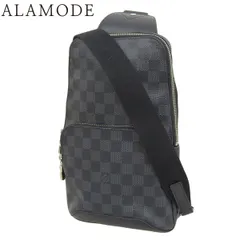LOUIS VUITTON(ルイ・ヴィトン) ダミエ・グラフィット アヴェニュー・スリングバッグ ウエストバッグ/ボディバッグ ショルダー 肩掛け 斜め掛け グレー ブラック黒 シルバー金具 N41719 40802164499【アラモード】