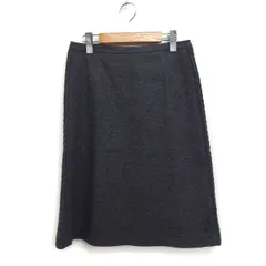 アマカ AMACA 台形スカート ミディ丈 サイド切替 アンゴラ混 ウール 38 グレー 灰 /FT28