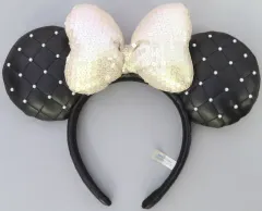 【中古】アクセサリー(非金属) ミニーマウス(ブラック/ホワイトスパンコール/キルティング) カチューシャ 「ディズニー」 東京ディズニーリゾート限定