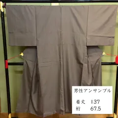 G067 男性アンサンブル 茶色 ブラウン お召