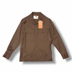 参考上代81400円 未使用 CRUNA BRUGES ブルージュ ミリタリーシャツジャケット クルーナ ブラウン 46 (3939M)