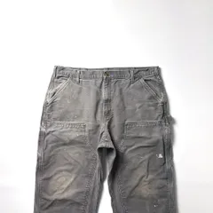 Carhartt カーハート ダブルニー ペインターパンツ ワークパンツ ダックパンツ W40 L32 グレー 灰色 鬼フェード ボロ ダメージ ペンキ ペイント ハンマーループ ツールポケット 90s USA古着