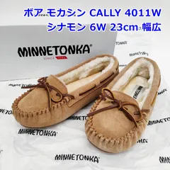 ミネトンカ 23cm ボア モカシン CALLY シナモン 6W ワイド 幅広 4011W キャリー CINNAMON スリッポン スエード MINNETONKA R2512-138