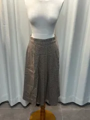 森ガールst ブラウン CHECK ロング丈スカート