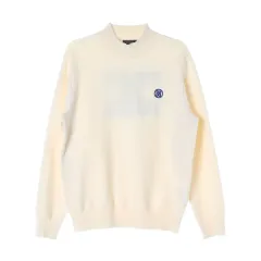 ジーフォア 22FW ロゴ バッグパッチ オーバーサイズ ウール ニット セーター アイボリー XL