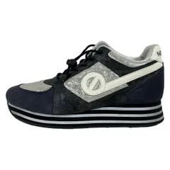 NONAME(ノーネーム) スニーカー 37 レディース - シルバー×ネイビー×白 キルティング/インソール取外し可