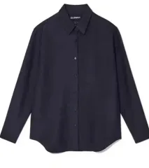 今日だけ送料込み GLOWNY フルイドフロー リネン シャツ タグ付き商品 ネイビー