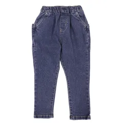 デニムパンツ キッズ テーパードパンツ 長ズボン 子供服 男の子 男児 ウエストゴム ストレッチ デイリー 保育園 幼稚園 通学 カジュアル ブルー 47002
