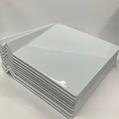 【スクエア フラット プレート 24cm 10枚】折り目 ホワイト 白 四角 正方形 角皿 変形 プラター 前菜 アミューズ オードブル デザート スイーツ パーティー 飲食店 レストラン カフェ 業務用 まとめ売り