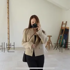 テンマンス クロップド ジャケット ベージュ オヌク 着用