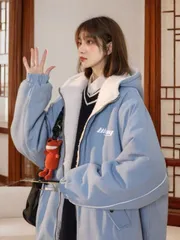 大人気 冬用　両面着用可能なフリース裏地付き厚手綿入れジャケット