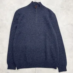 POLO by RALPHLAUREN　ポロバイラルフローレン　ニットトップス　ハーフジップ　ハイネック　ウール　ネイビー　メンズ　L