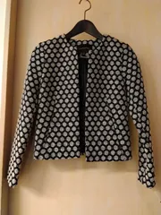 M24　バナナリパブリック　Banana Republic　水玉　ショート丈　ノーカラージャケット