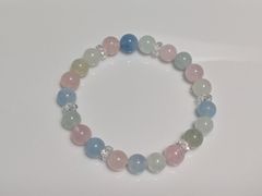 新品 未使用品＊極上透明度＊天然石MIXベリルブレスレット＊13〜13.4mm 