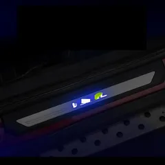 【送料無料】ホンダ VEZEL/XRV 専用 LED付きステンレス製ドアスカッフプレート 踏み板 ガーニッシュ 保護＆装飾 かんたん取付ZX07