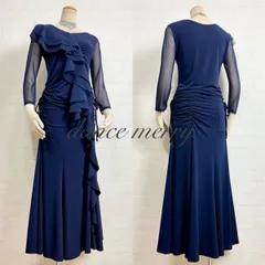 新品　社交ダンス　紺　ツーピース　シフォン　パーティ　セットアップ　2014 新品 社交ダンス 紺 ツーピース シフォン パーティ セットアップ 2014