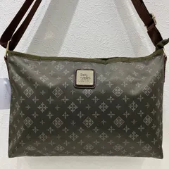 7348　Daily russet　デイリーラシット　 ショルダーバッグ　斜めがけ　紐調節可能　 モノグラム　総柄　グリーン系　緑　ナイロン　 レディース