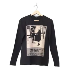 EMPORIOARMANI(エンポリオアルマーニ) 長袖Tシャツ サイズ50 XL レディース美品  - 黒×ベージュ