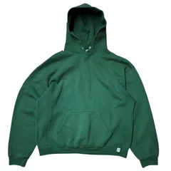 00s ラッセル 前V 無地 パーカー スウェット グリーン RUSSELL