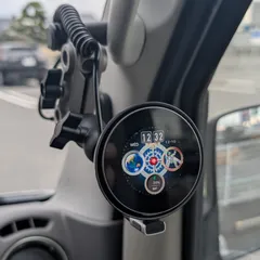 【充電ホルダーセット】アシストグリップのネジ穴に固定して使えるM9Pro車載ディスプレイ式スマホホルダーアーム（ワイヤレス充電・マグネット式・エブリイ・ランドクルーザー・プラド・パジェロ・自動車・マグセーフ・モニター・MagSafe・Qi2・チー2・カスタム）