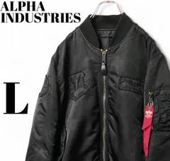 ALPHA INDUSTRIES MA-1 フライトジャケット TA0111-101 Lサイズ パッチ刺繍 ブラック 黒 ミリタリー タイトフィット