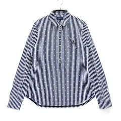 サイズ：2 PEARLY GATES パーリーゲイツ  長袖ポロシャツ ストライプ柄 ネイビー系 [240101535876] ゴルフウェア レディース ストスト