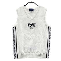 PEARLY GATES ニットゴルフベスト サイズ0 スピンコットン 白 - メルカリ