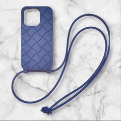 ボッテガヴェネタ iPhone14 PRO シリコン ケース ショルダー ブルー