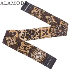 LOUIS VUITTON(ルイ・ヴィトン) バンドー・LVワールド スカーフ バッグ小物 アパレル ファッション小物 シルク ブラウン茶 ブラック黒 M70853 レディース 40802158076【中古】【アラモード】