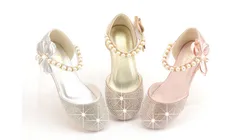 フォーマル シューズ キッズ 靴 姫系子供靴 女の子 結婚式 ピアノ発表会リングガール スリッポン キラキラ シューズ キッズ ジュニア114477