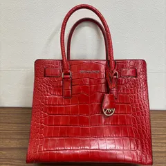 ★【未使用保管品】MICHAEL KORS マイケルコース MK ハンドバック レザー　型押しレザー レッド