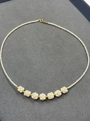 D【ヴィンテージ】パール ネックレス 真珠 本真珠 おしゃれ 冠婚葬祭 k18 ゴールド