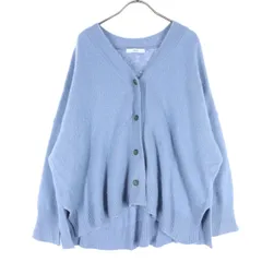 relumeJOURNAL STANDARD レリュームジャーナルスタンダード ウール混 長袖 ニットカーディガン F ブルー系 レディース 古着