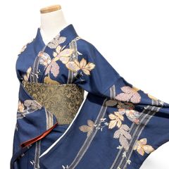 AA80訪問着ヤマト誂製 翠山工房 桐屋の辻が花 絞り 手縫い仕立て 落款