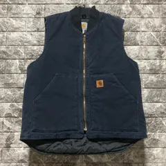 カーハート Carhartt ダックベスト Ｍ ネイビー アメリカ製 Carhartt ダックベスト ネイビー Size (XXL) ビッグサイズ