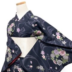 訪問着 作家もの たたき染め 辻ヶ花 藤の花 グラデーション 091a p