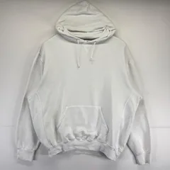 古着 ラッセル Russell パーカー 大きいサイズ スウェット トレーナー 無地 ワンポイントロゴ プルオーバー 2XL  ホワイト メンズ